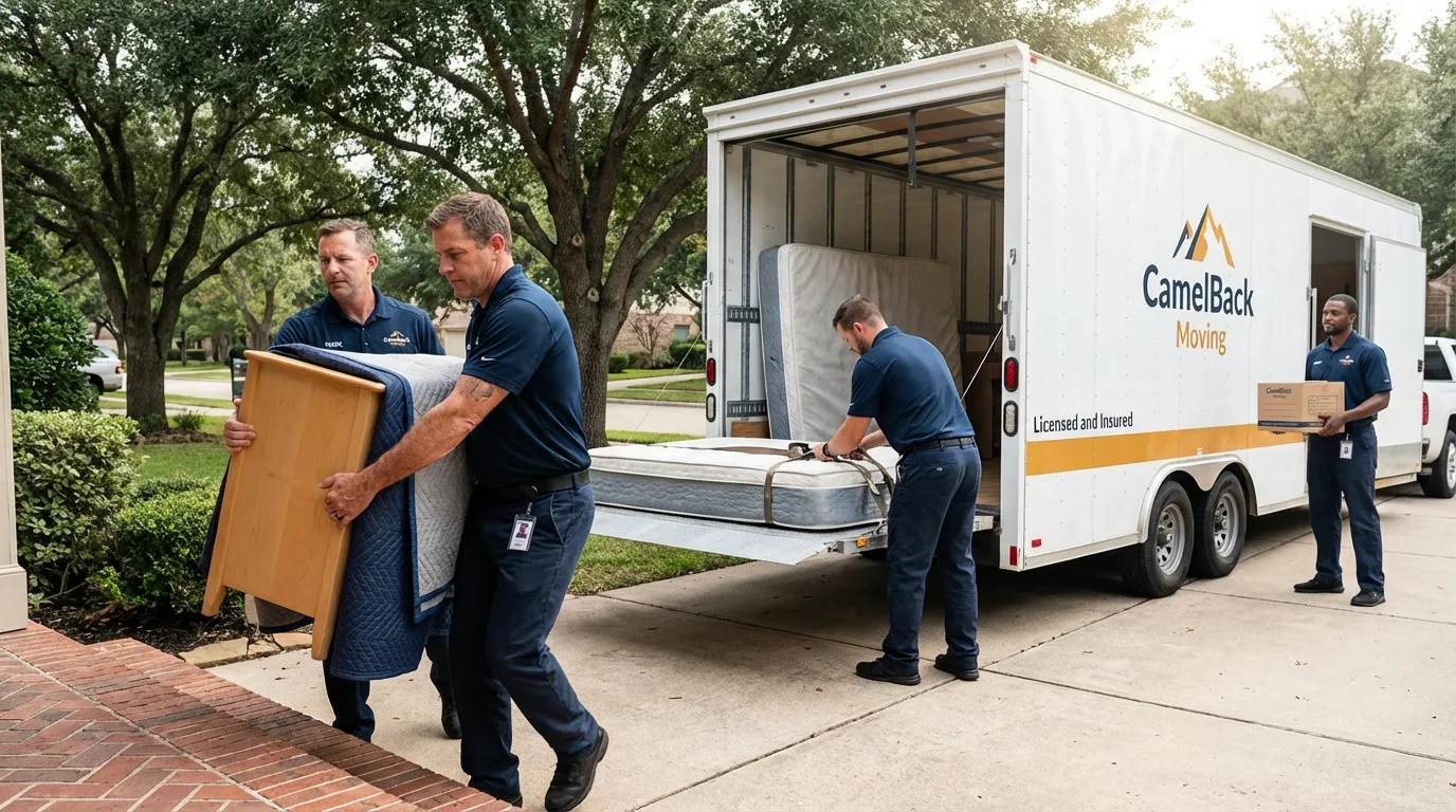Crew loading residential truck for cross-state move from Atglen, PA