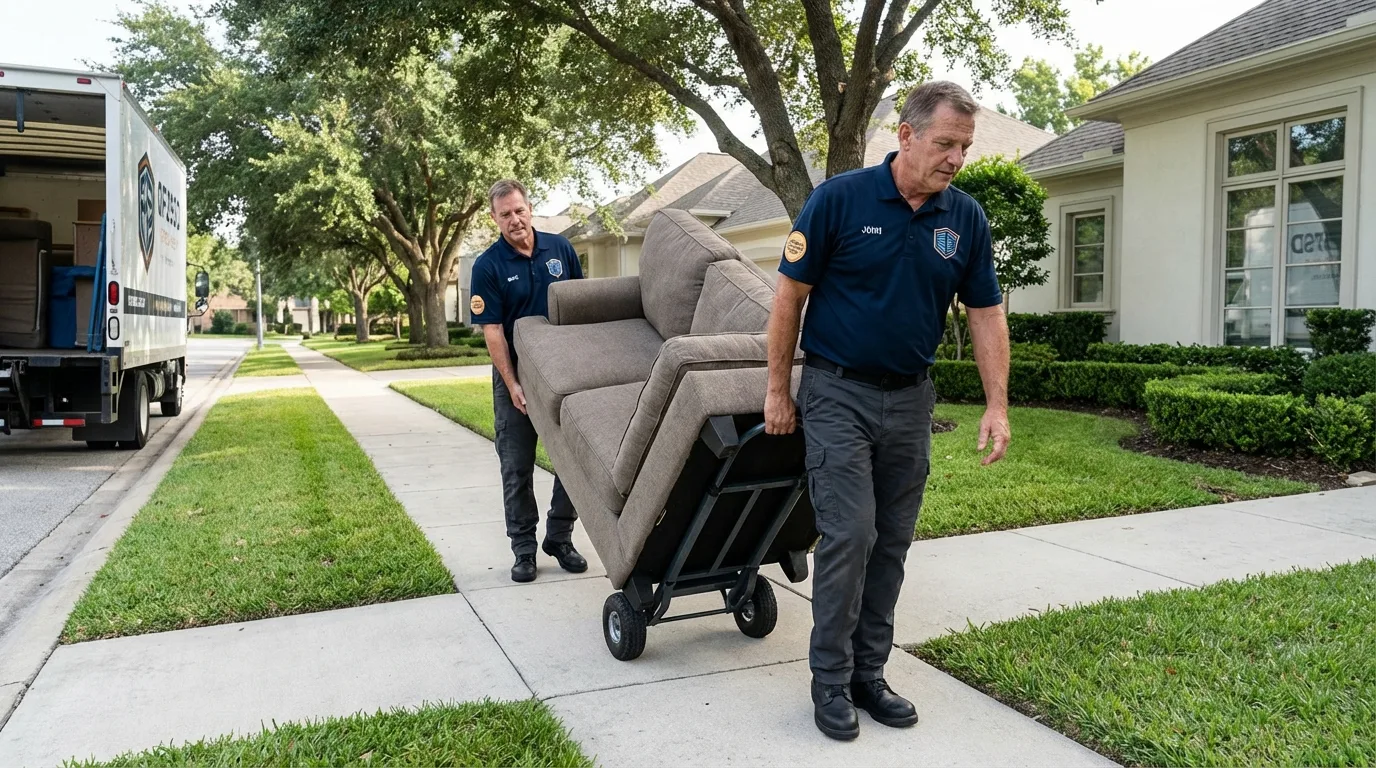 Local residential moving crew loading furniture in Atglen, PA